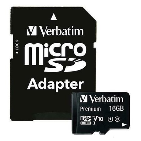 VERBATIM AMERICAS 16GB microSDHC Memory Card with adapter 44082V